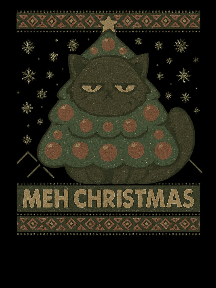 Meh Christmas Funny Grumpy Cat Ugly Sweater Sarcastic Holiday by haitrieuic96