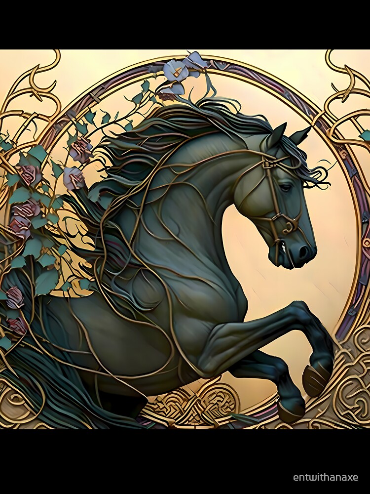Vintage Art Nouveau Relief Horse Design by entwithanaxe Unisex