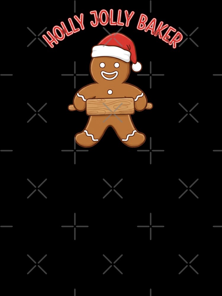 Holly Jolly Baker Gingerbread Man Cartoon Christmas Baking by chattsuede