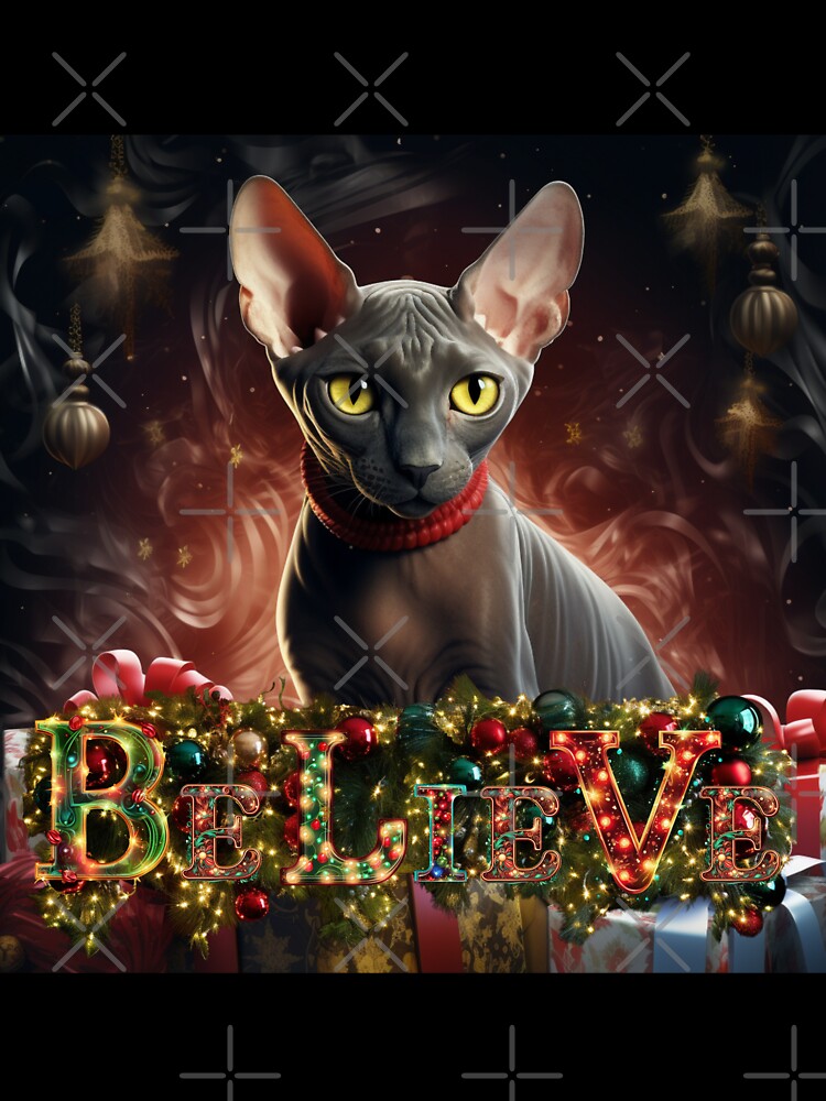 Meowy Christmas: Sphynx Christmas Cat by Fantasy Masterpiece