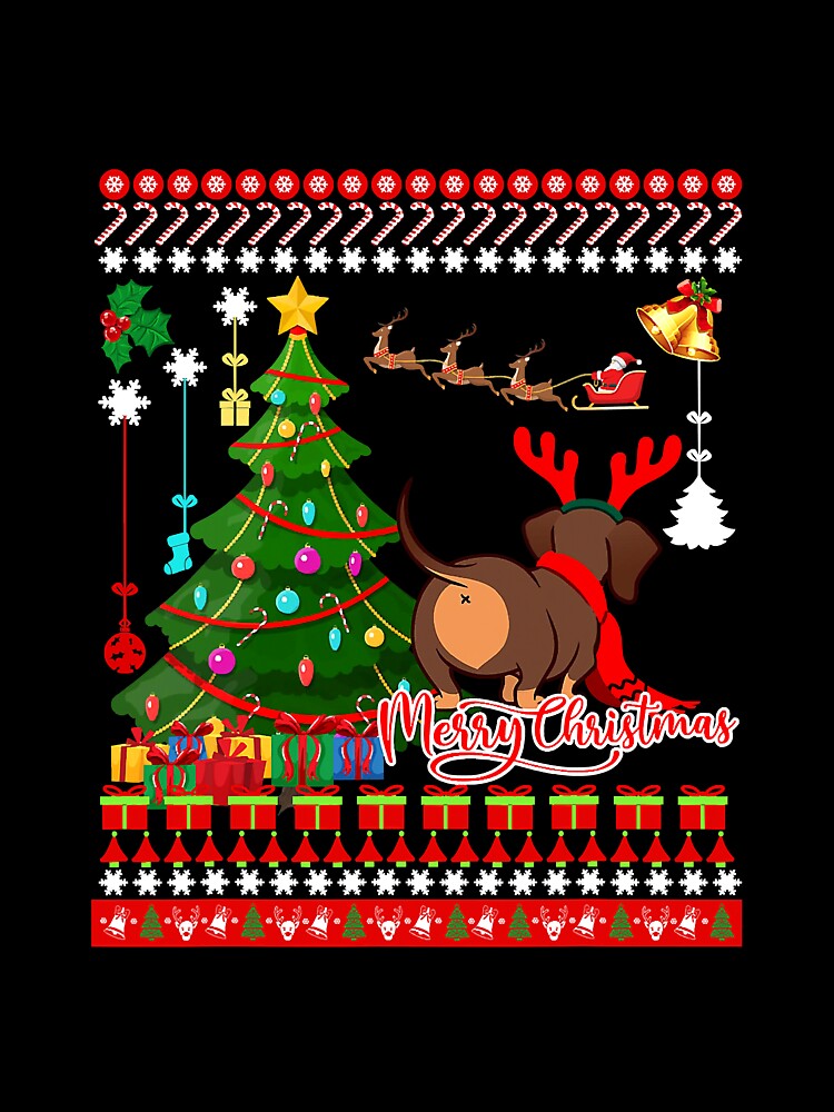 Dachshund Dog Butt Christmas Ugly by reyeskhan79