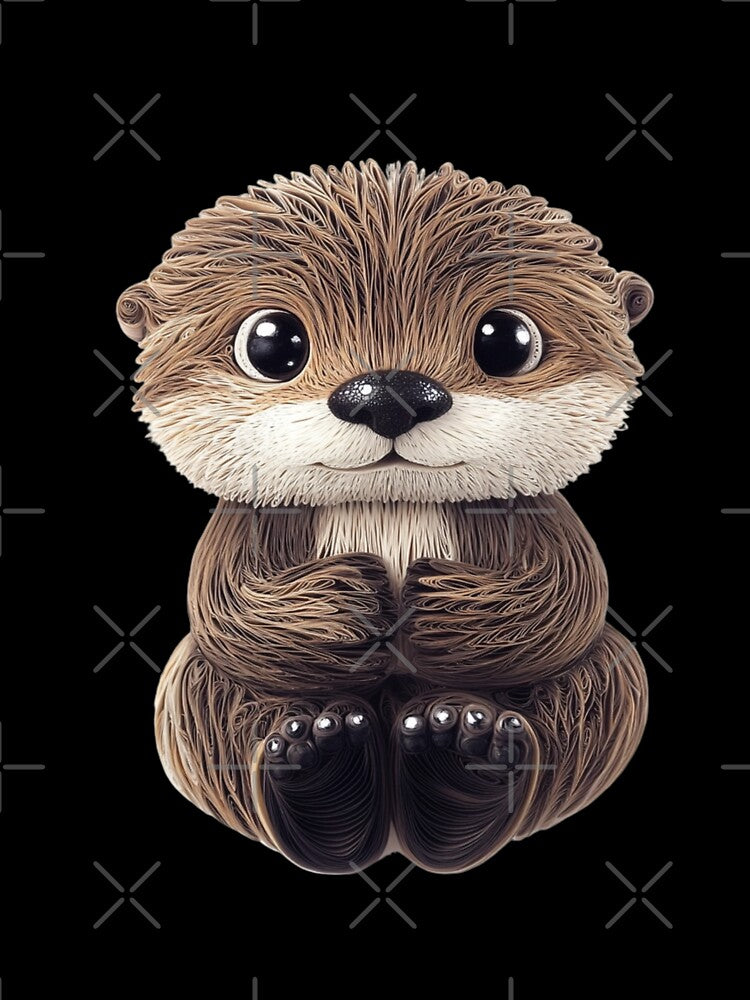 Cute Kawaii Baby Sea Otter by PrintsByFrank