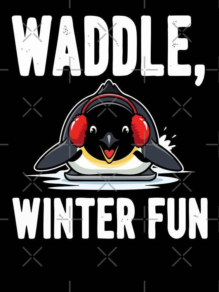 Waddle Winter Fun – Cute Penguin Christmas Design for Holiday T-Shirts, Hoodies & Gifts by graphicnew