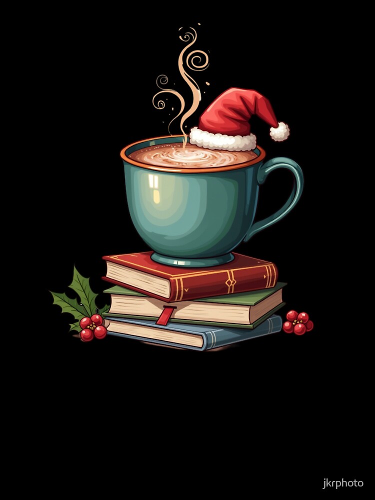 christmas coffee and books by jkrphoto