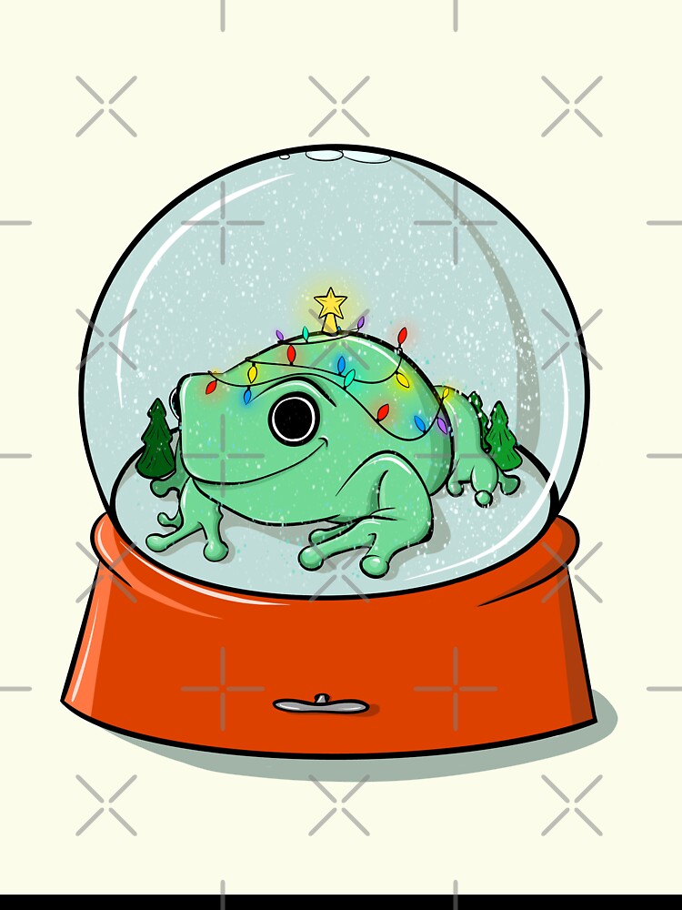 Snow Globe Christmas Frog Edward Card by Rae Smitty