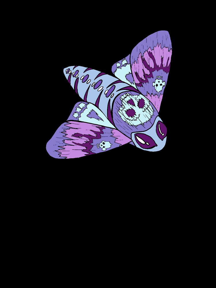 blue goth moth skull by HGothMoths