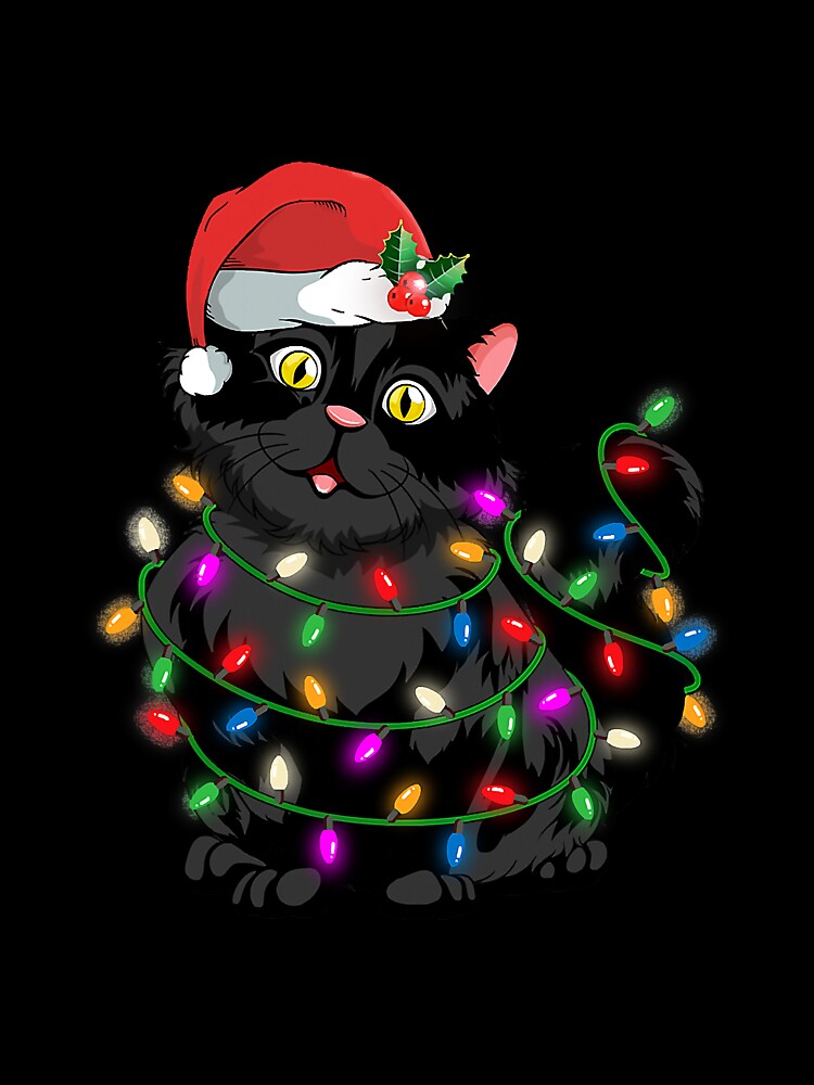 Santa Black Cat Wrapped Up In by deanba81741