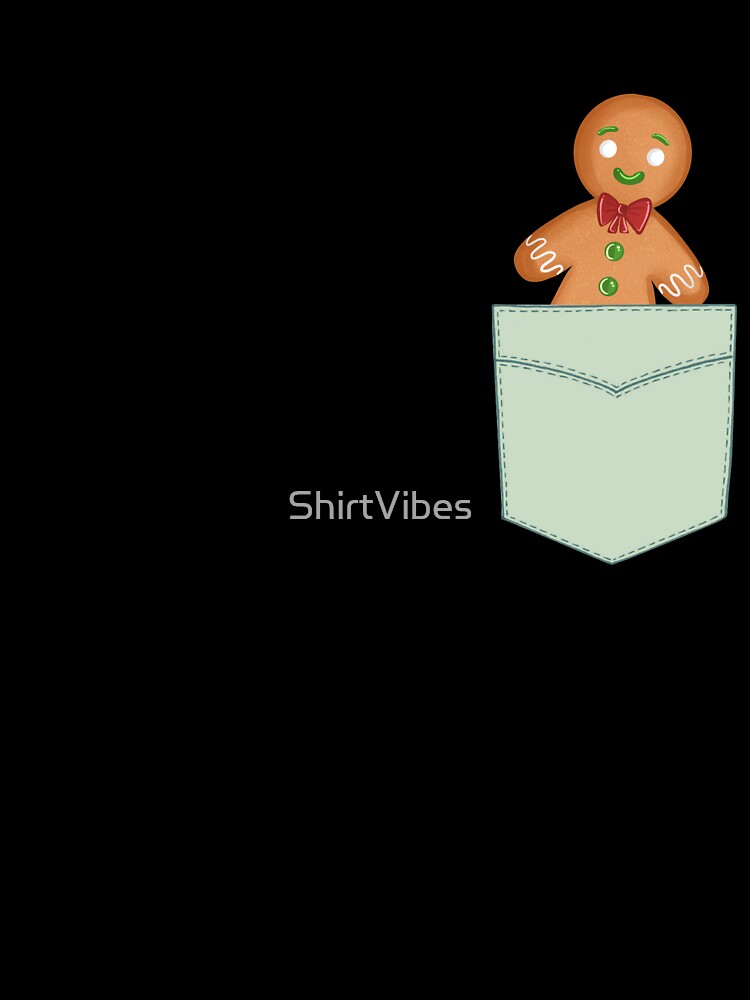 Gingerbread man in green pocket by ShirtVibes