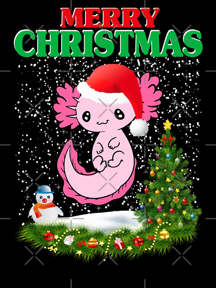 Cute Axolotl Christmas, Christmas Tree by MoSaid