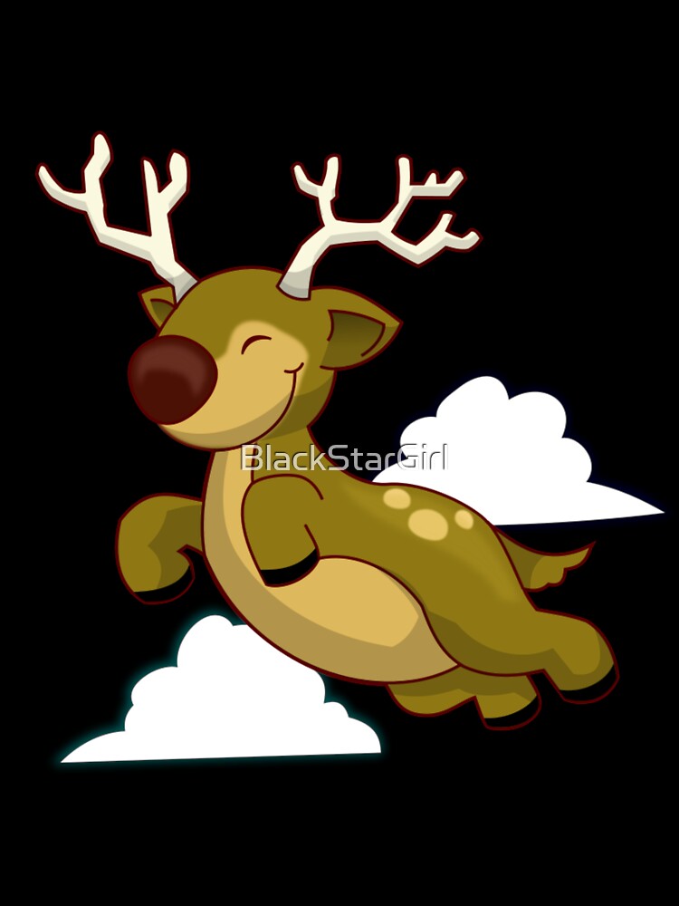 Christmas Cute Flying Reindeer by MurphyMorganGifts