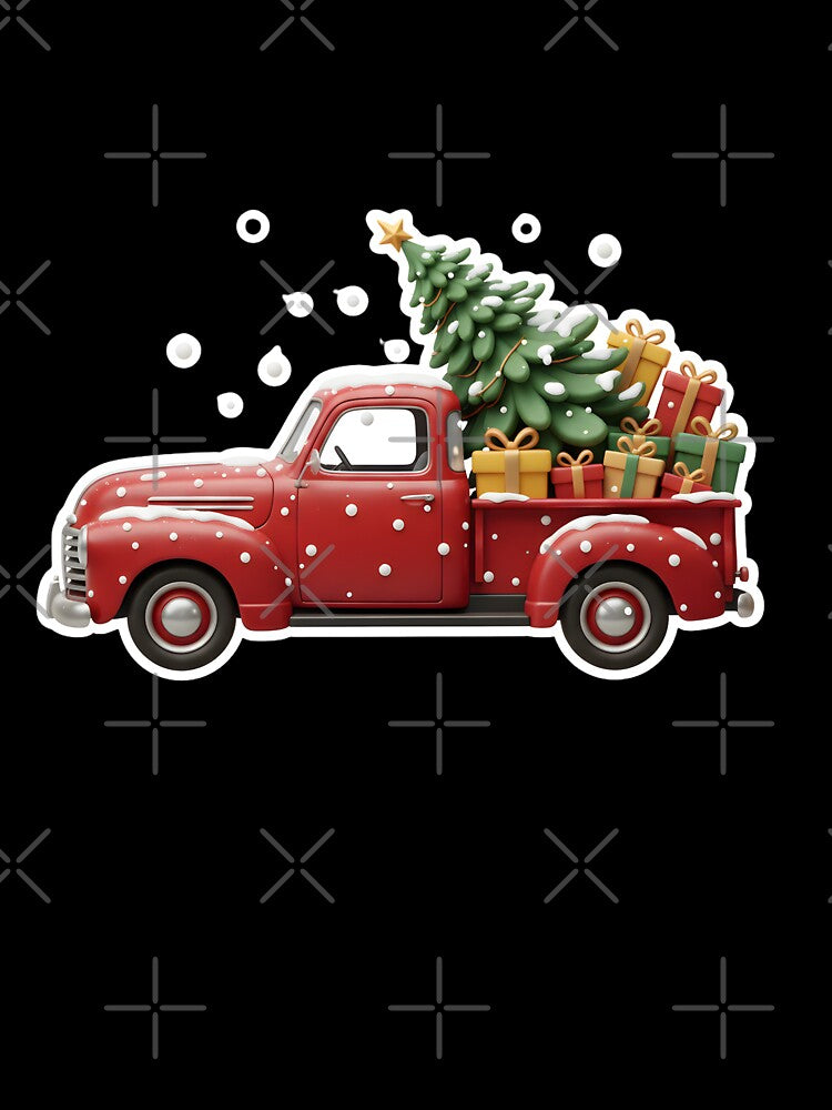 Vintage Red Christmas Truck Design by MofazStyle