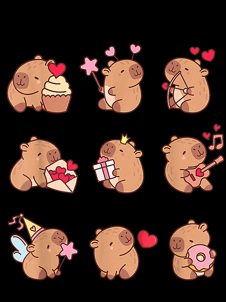 Super Cute Capybaras Girlie Capybara Art for Men Women Kids , Capybara Gift Lover by DZIRI NAJAT