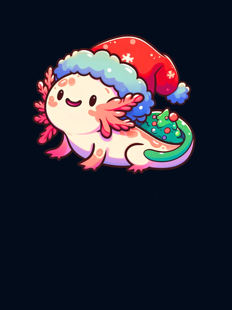 Cute colorful Christmas Axolotl smiling by Mr Pyuku