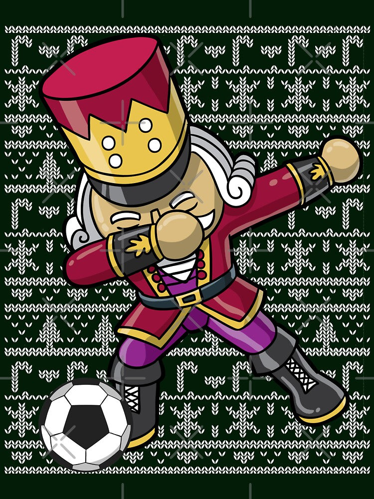 Dabbing Nutcracker Soccer Ugly Sweater Christmas by frittata