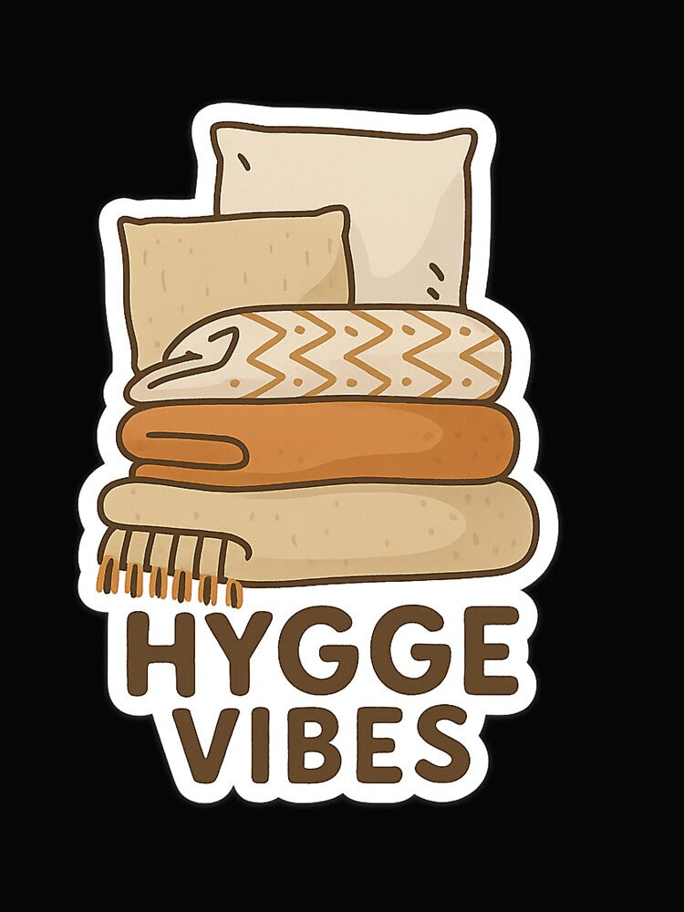 Hygge Vibes - Cozy Blanket Pillow Autumn Winter Gift by PunchDrop
