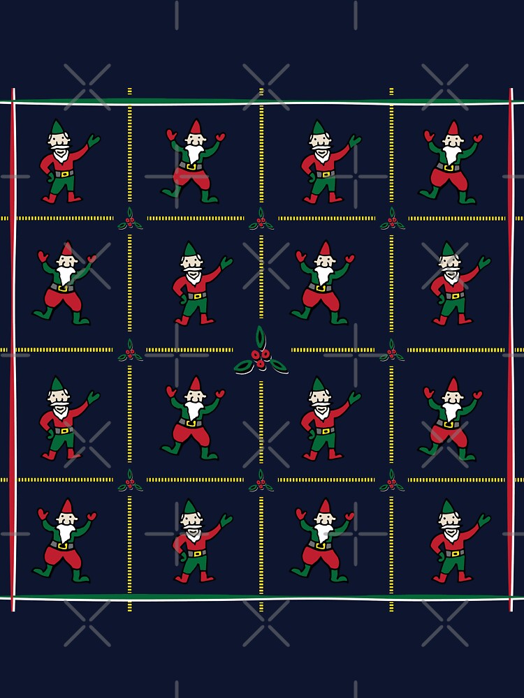 Gnome Pattern - Holiday/Christmas - Red & Green by Tim Veiga