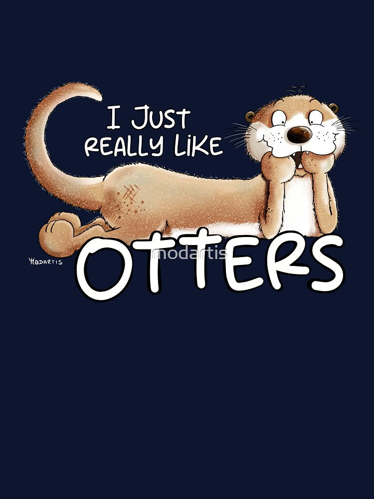 I Just Really Like Otters I Sea Otter Pun Cartoon by modartis