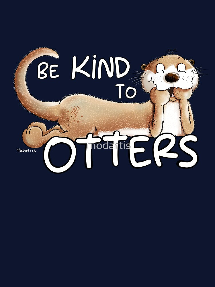 Be Kind To Otters I Sea Otter Pun Cartoon by modartis