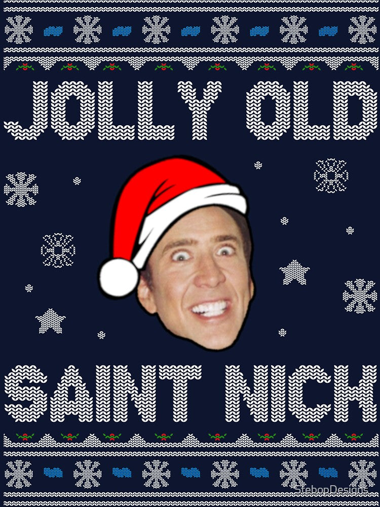Jolly Old Saint Nick Nicolas Cage Christmas by StebopDesigns