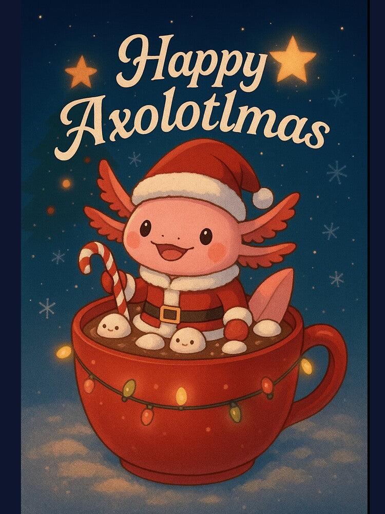 Happy Axolotlmas – Cute Christmas Axolotl Santa T-Shirt Design by GrzegorzDesigns99