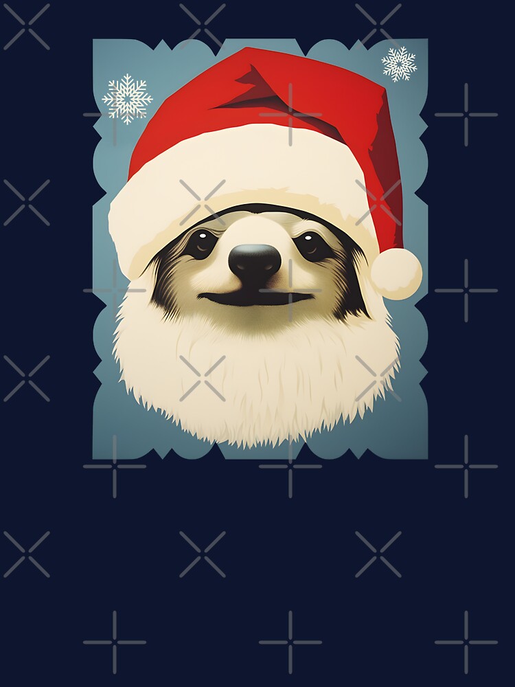 Cute Santa Sloth by Art Happens