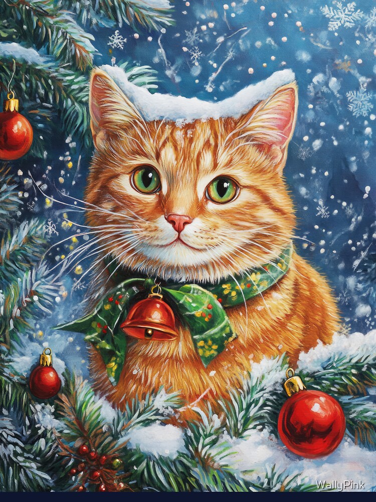 red Christmas Cat by WallyPink