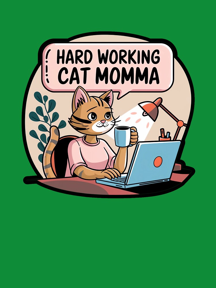 Cat working at computer by JennyFinns