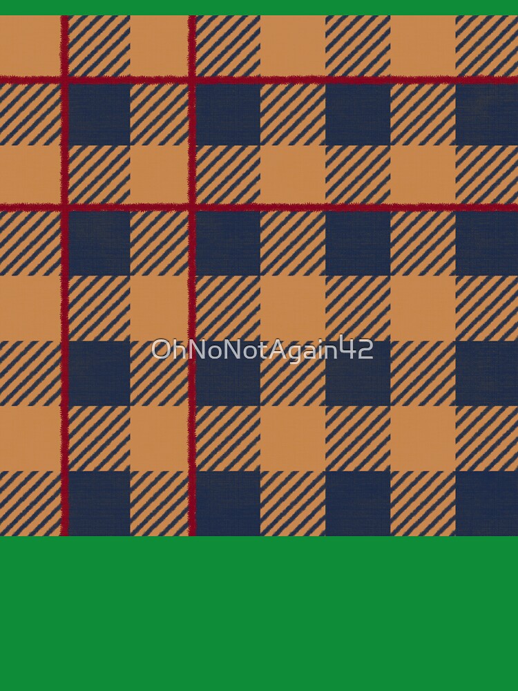 Warm autumnal Farmhouse Gingham check with stripe, Hygge by OhNoNotAgain42
