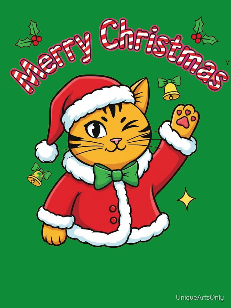 Cute Christmas Cat Santa by UniqueArtsOnly