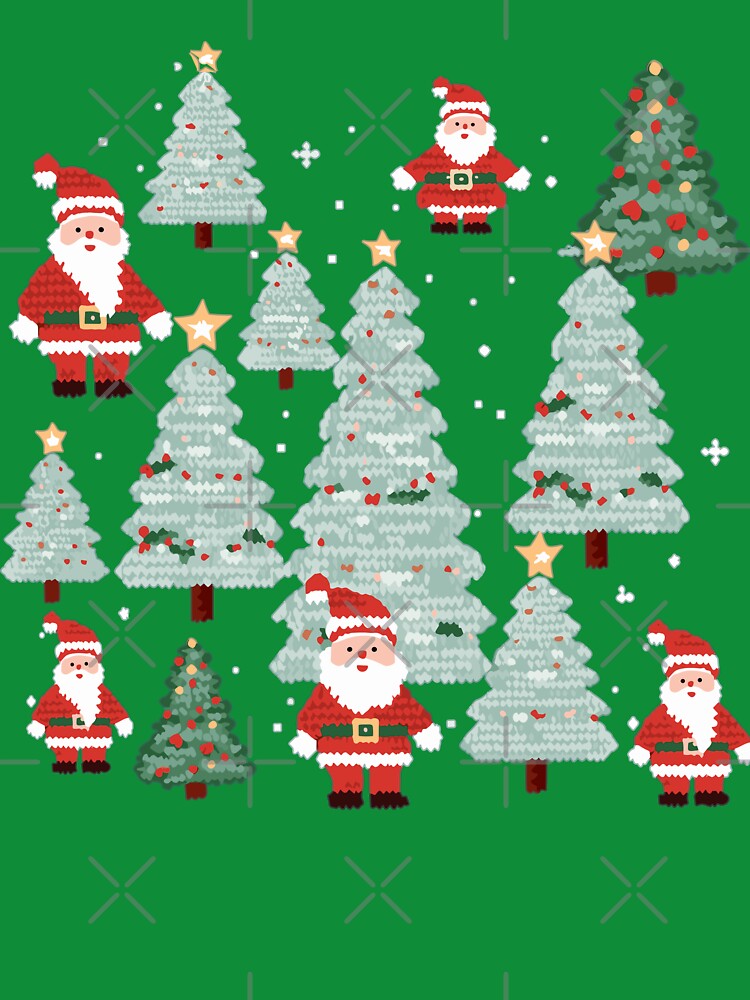 Cute Santa Claus and Christmas Trees by BellaLawi