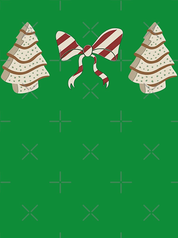 Christmas Tree Snack Cake Peppermint Bow Pattern by Magnolia Valley Art