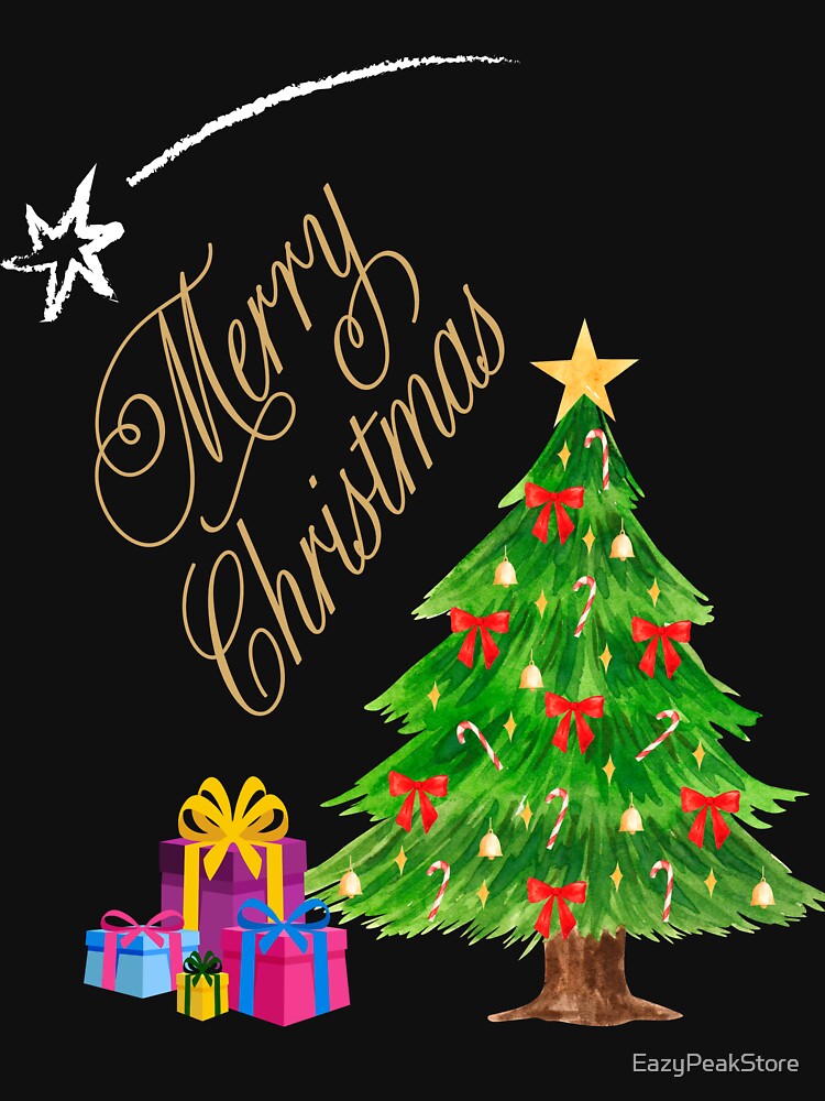 Christmas tree with presents and Bethlehem star by EazyPeakStore