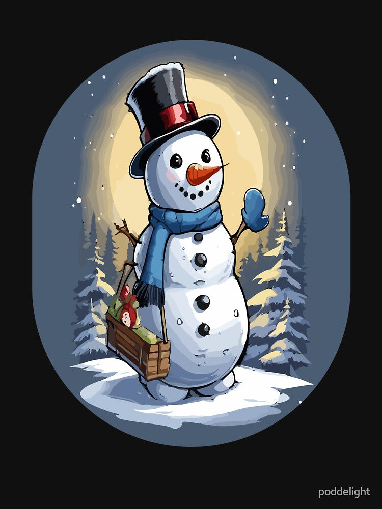 Charming Christmas Snowman Graphic Design for the winter holidays! by poddelight