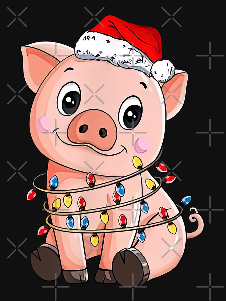 Santa Pig Christmas Lights Pig Lover Christmas by NancyxEasSHOP