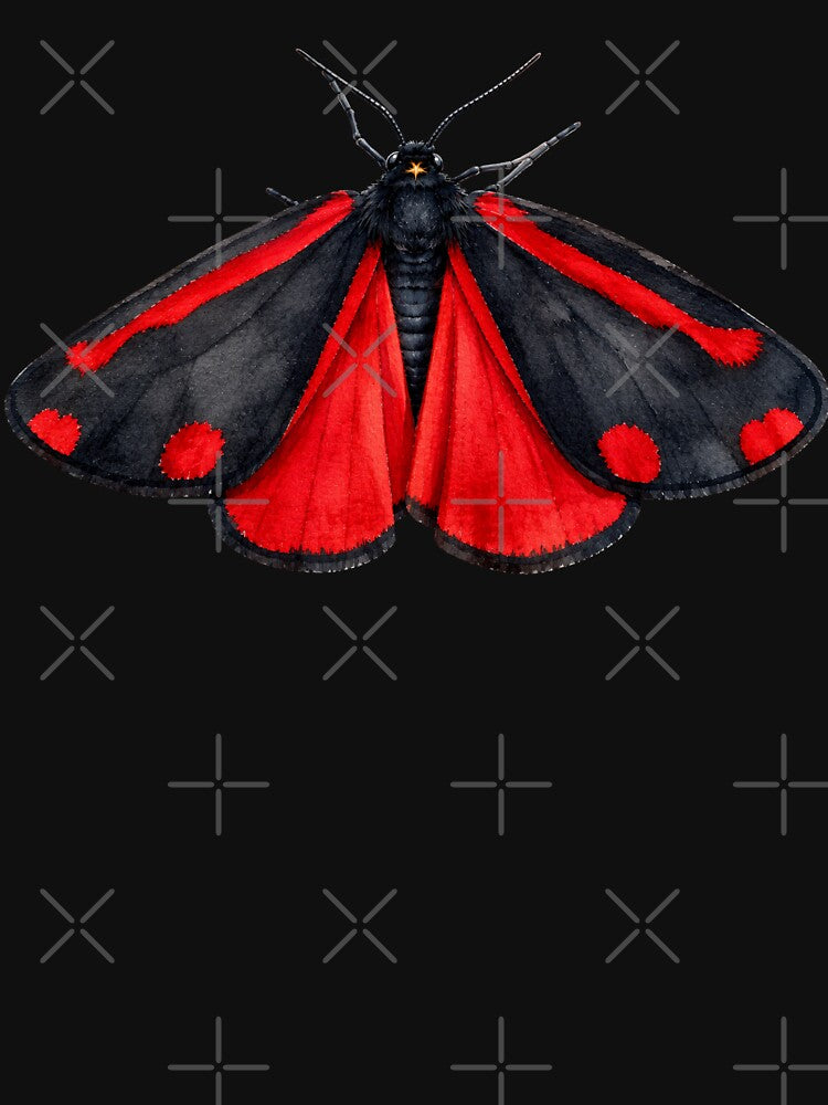 Cinnabar Moth Tyria jacobaeae Watercolor Style by Harpagann