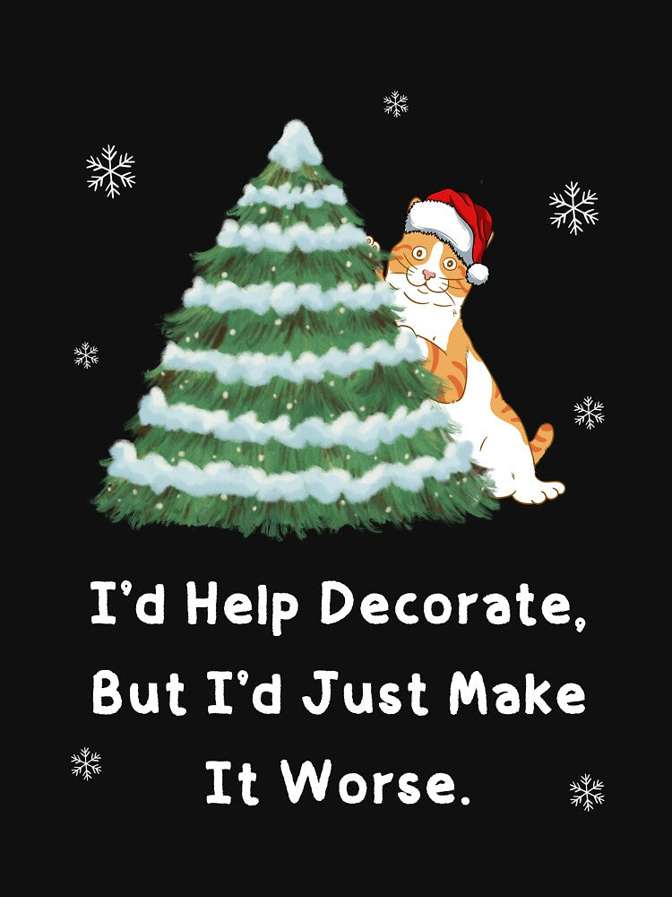 Funny Orange Cat Christmas Tree  - Sarcastic Christmas Saying by Cat Stories