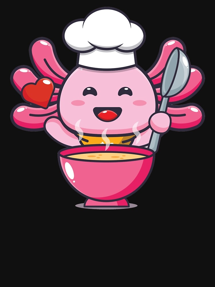 Axolotl Eating Ramen Noodles Youth Cute Kawaii Anime Axolotl by BELASKRI STORE