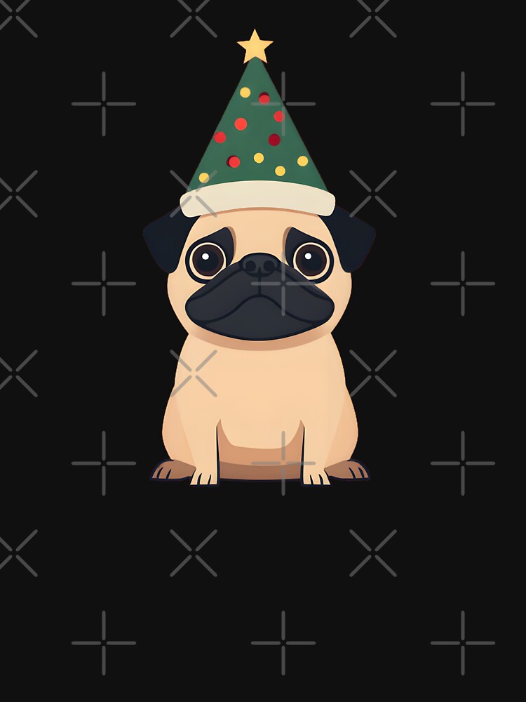 Cute Christmas Pug Dog by CoolMantras