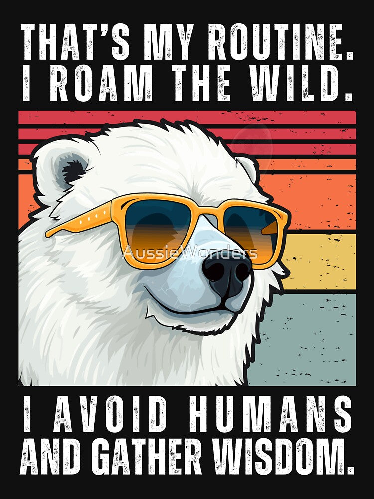 Polar Bear Retro Sunset | Polar Bear Vintage Retro Sunset | Retro Sunset Polar Bear by AussieWonders