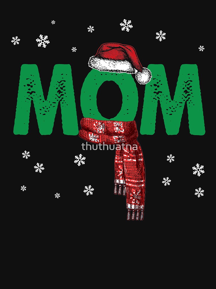 Mom T-Shirt Christmas Santa Hat Family Matching Pajamas by thuthuatna