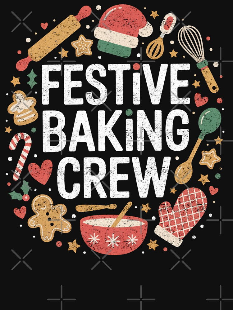 Festive Baking Crew Retro Holiday Cookie Team by FreshVibe Prints