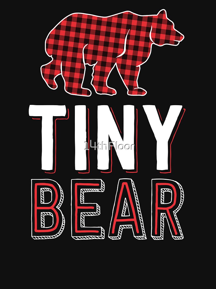 Tiny Bear Kids Red Buffalo Plaid Matching Family Christmas by 14thFloor