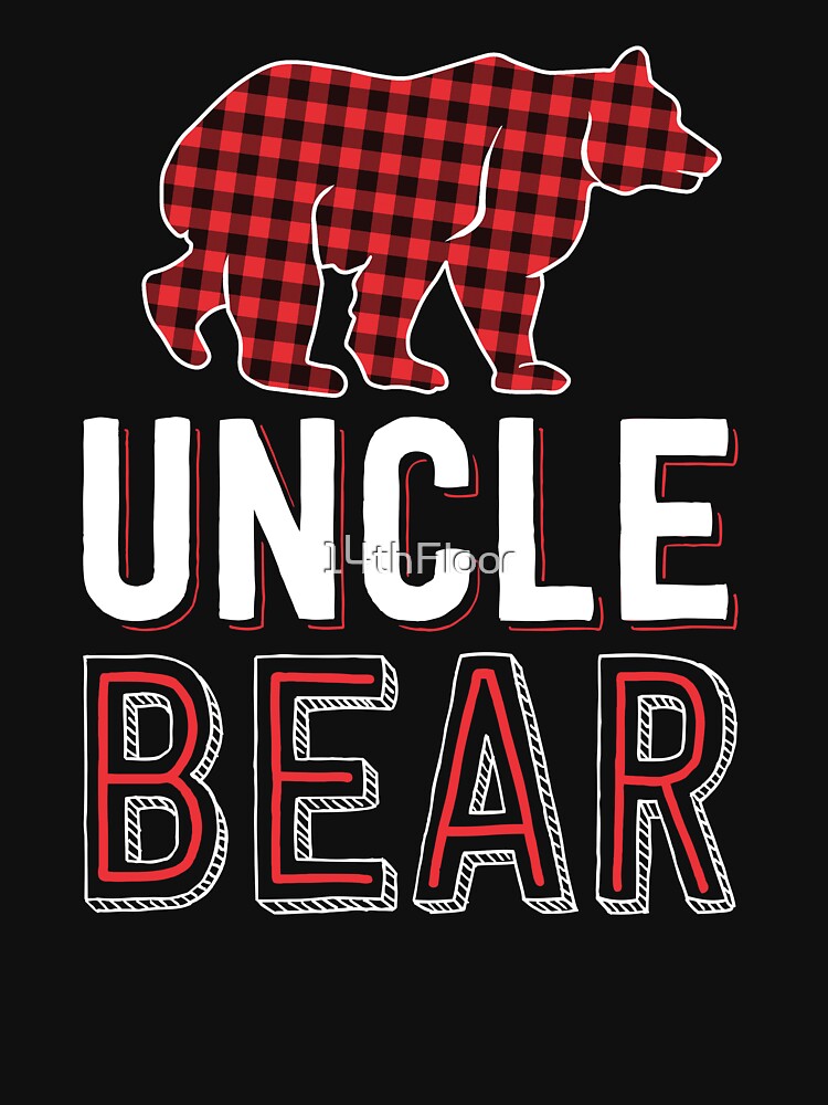 Uncle Bear Men Red Buffalo Plaid Matching Family Christmas by 14thFloor