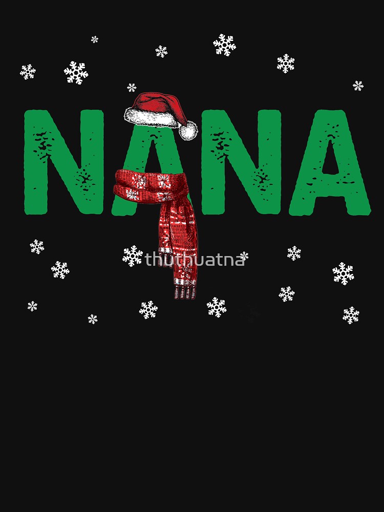 Nana T-Shirt Christmas Santa Hat Family Matching Pajamas by thuthuatna