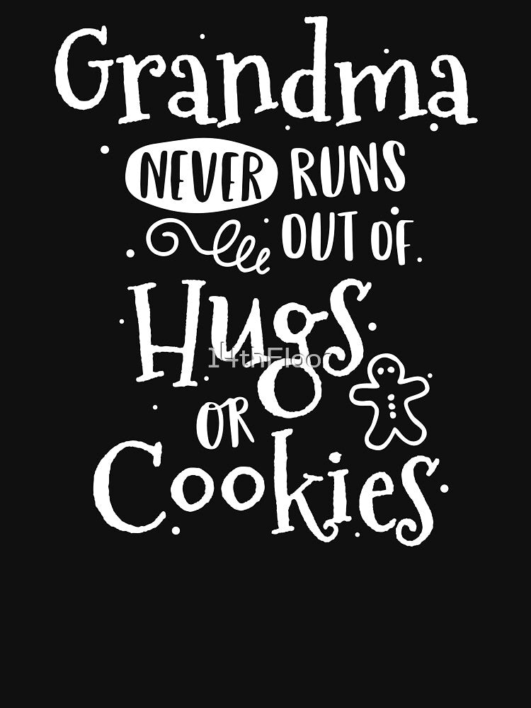 Grandma Christmas T-Shirt Hugs Cookies Baking Xmas Gift by 14thFloor
