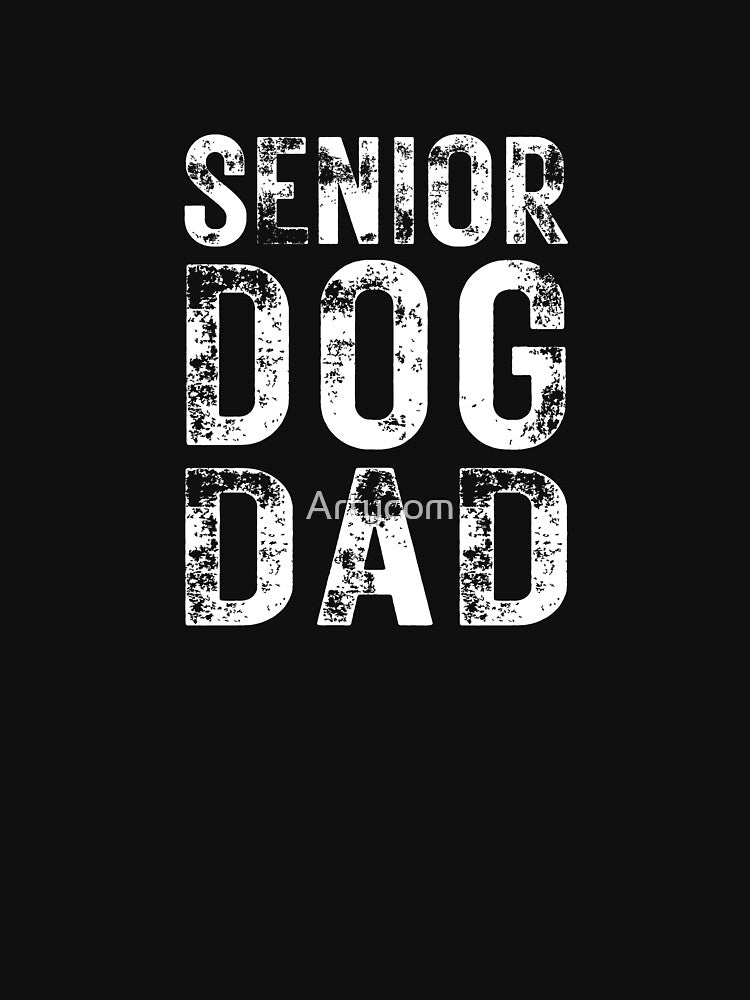 Senior Dog Dad Proud Owner of Wise Old Dogs on Black by Artycom