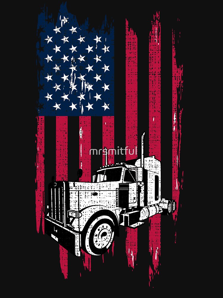 Patriotic USA American Trucker Truck Driver Shirt by mrsmitful