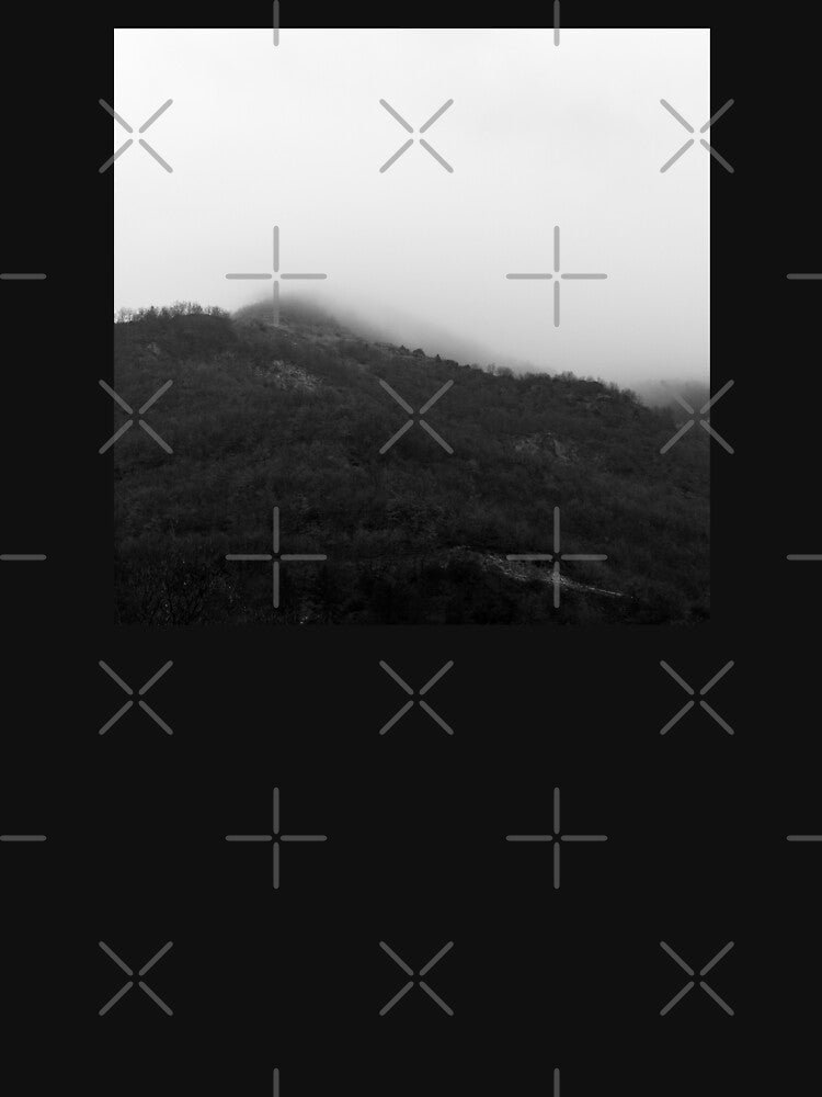 Black and white landscape foggy winter forest by by-jwp