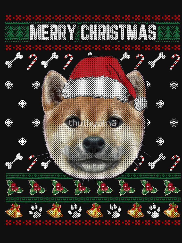Shiba Inu Terrier Lovers Ugly Xmas Sweater Merry Christmas T Shirt by thuthuatna