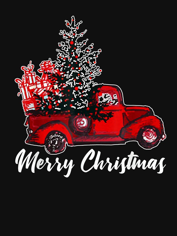 Vintage Wagon Red Truck Christmas Tree Pajama Gift by lishakaren